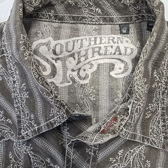 Southern Thread Mens Western Pearl Snap SZ M Vintage Inspired Retro Cowboy Brown - Picture 5 of 14